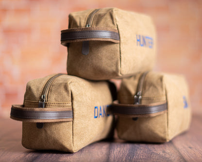Pure Cotton Washed Canvas Dopp Kit