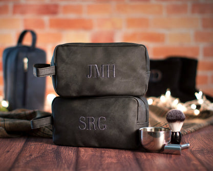 The Roadhouse Faux-Leather Dopp Kit — personalized faux-leather dopp kit