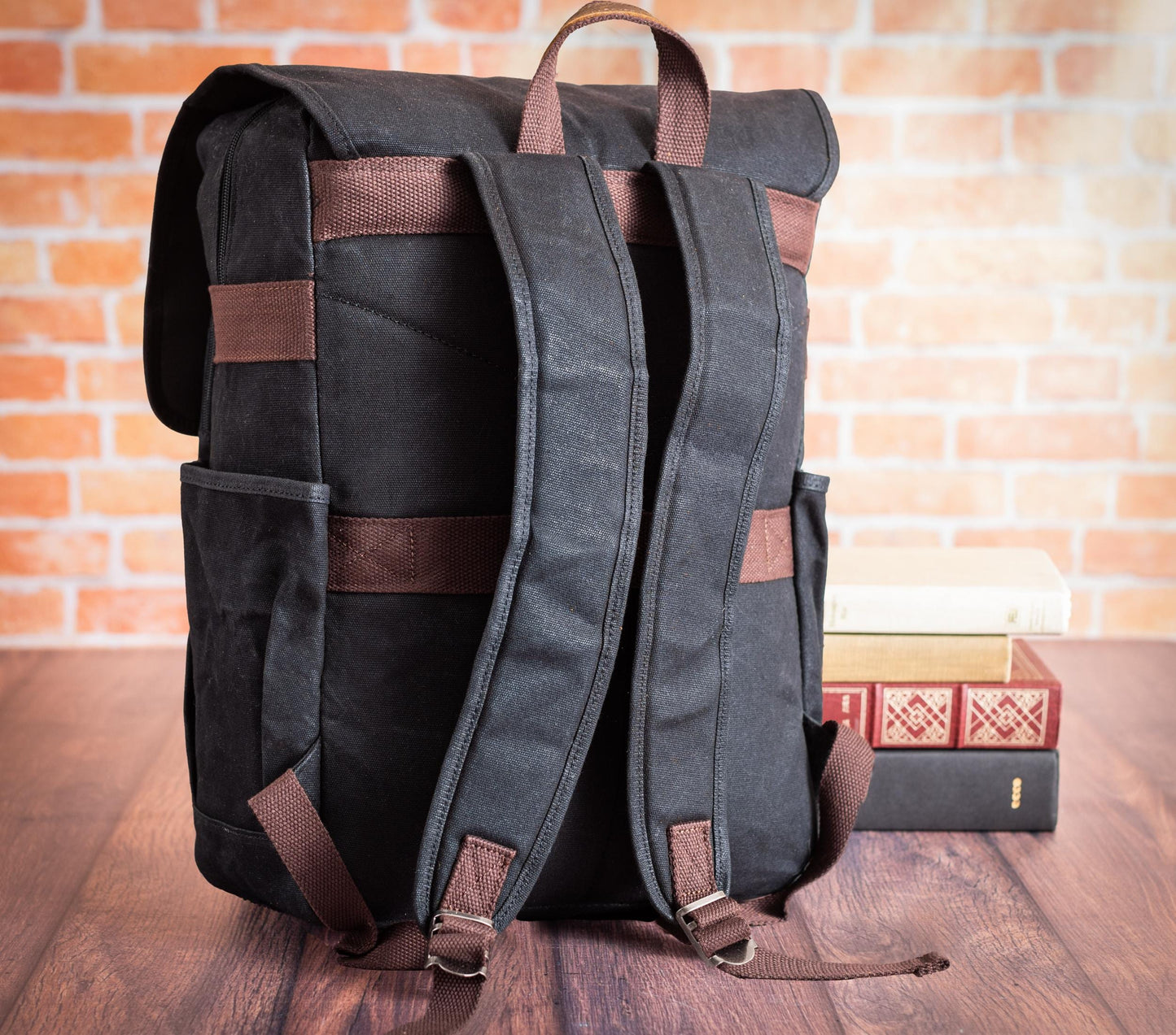 The Long Haul Waxed Canvas Backpack — personalized waxed canvas laptop backpack