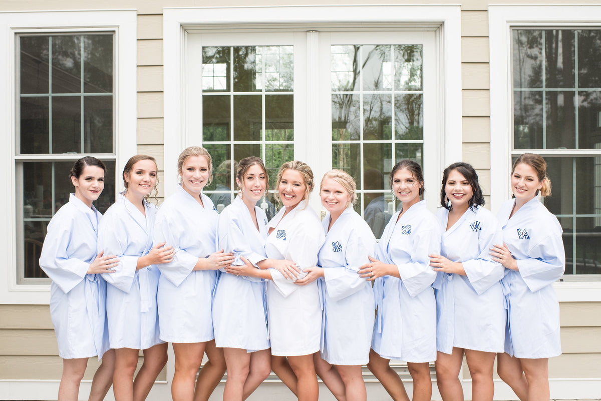The Morning Light Oxford Cloth Robe — personalized oxford bridesmaid robe