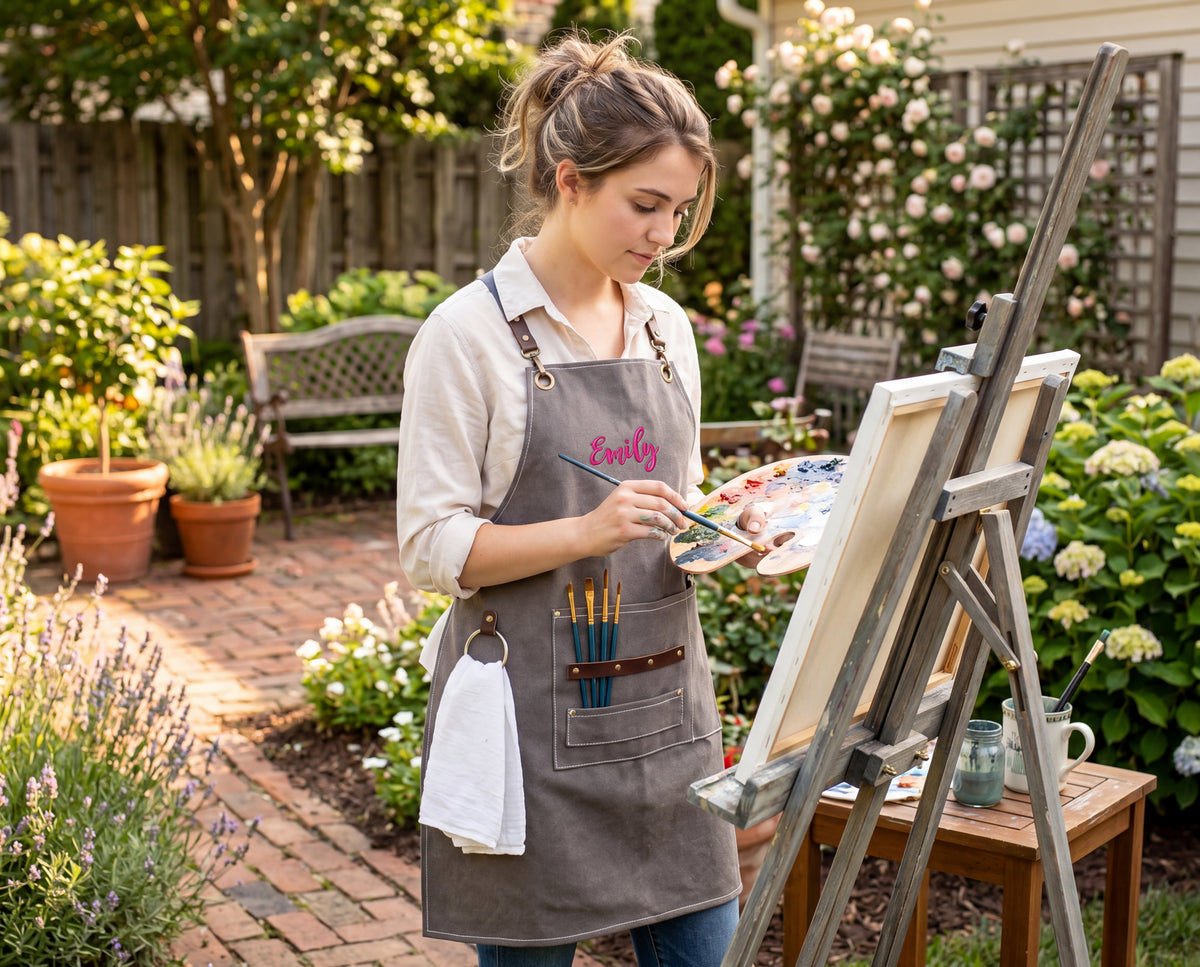 All-Purpose Pure Cotton Canvas Apron with Multi Pockets